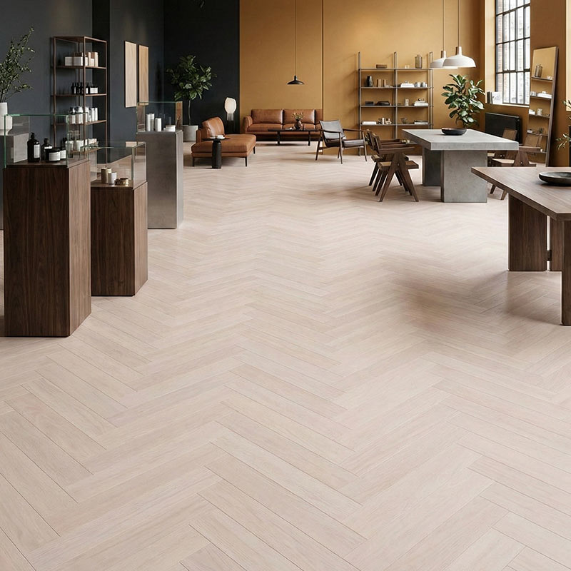 RP Herringbone Classic Ivory 06 Shop Flooring