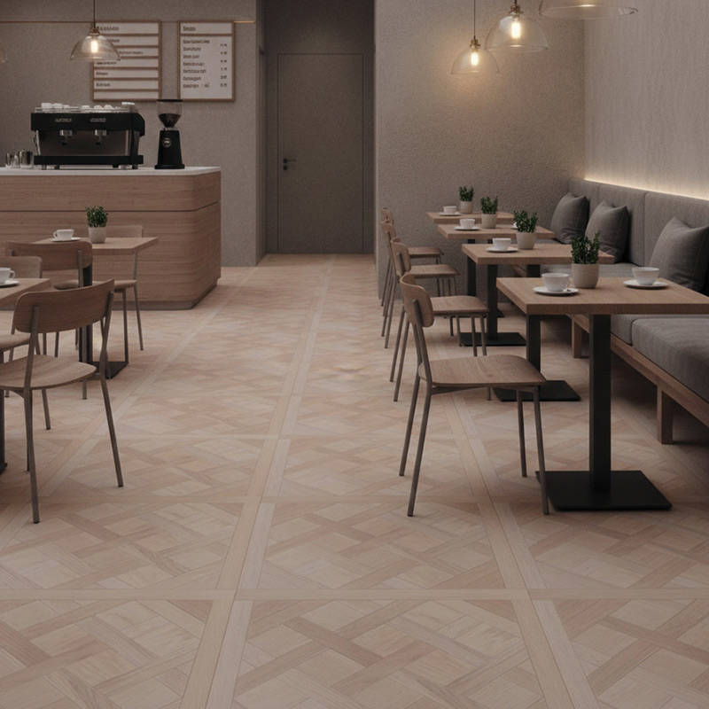 RP Chelsea Square Versailles New England 17 Parquetry Wood Flooring Coffee Shop
