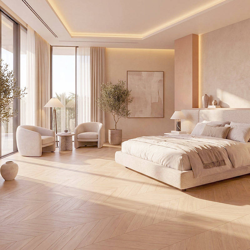 RP Chevron Honeycombe 13 Engineered Wood Flooring Bedroom
