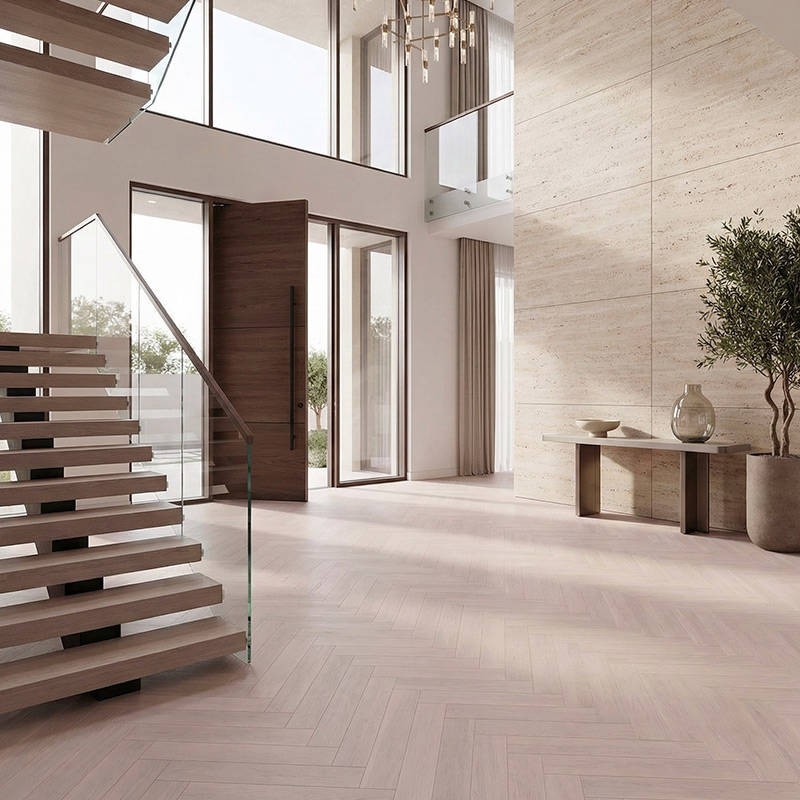 RP Boa Hybrid Herringbone Classic Tundra 08 Swatch Engineered Wood Flooring Villa Entrance Foyer Engineered Wood Flooring
