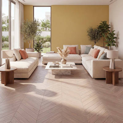 RP Chevron New England 17 Engineered Wood Flooring Waiting Living Room