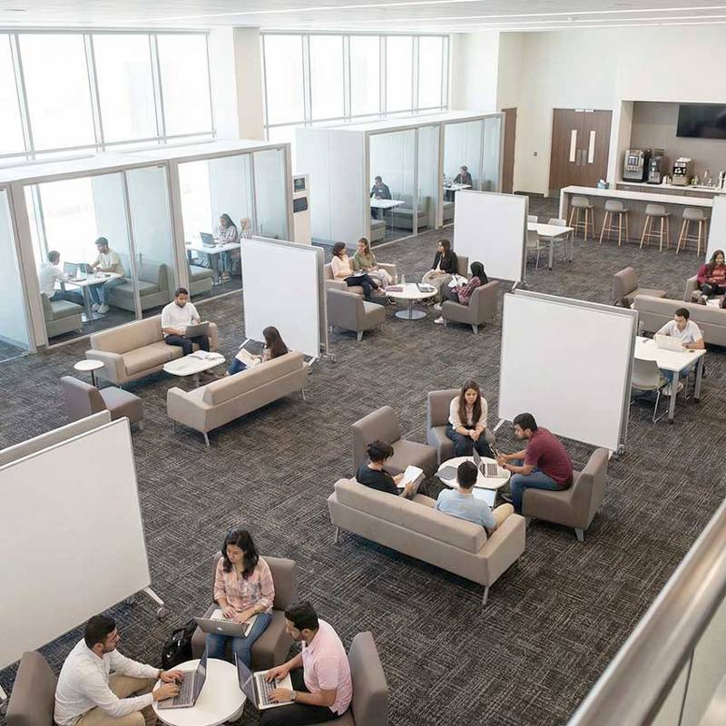 british carpet mills casini 548 carpet tiles in open office