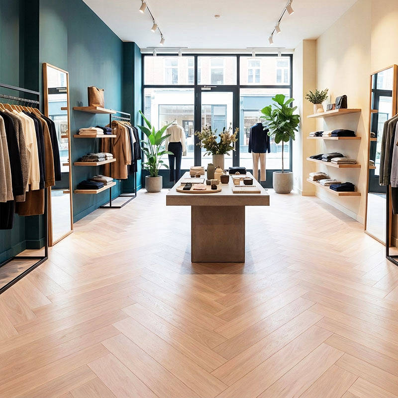 royal parquet classic chalked oak parquet herringbone flooring in shop