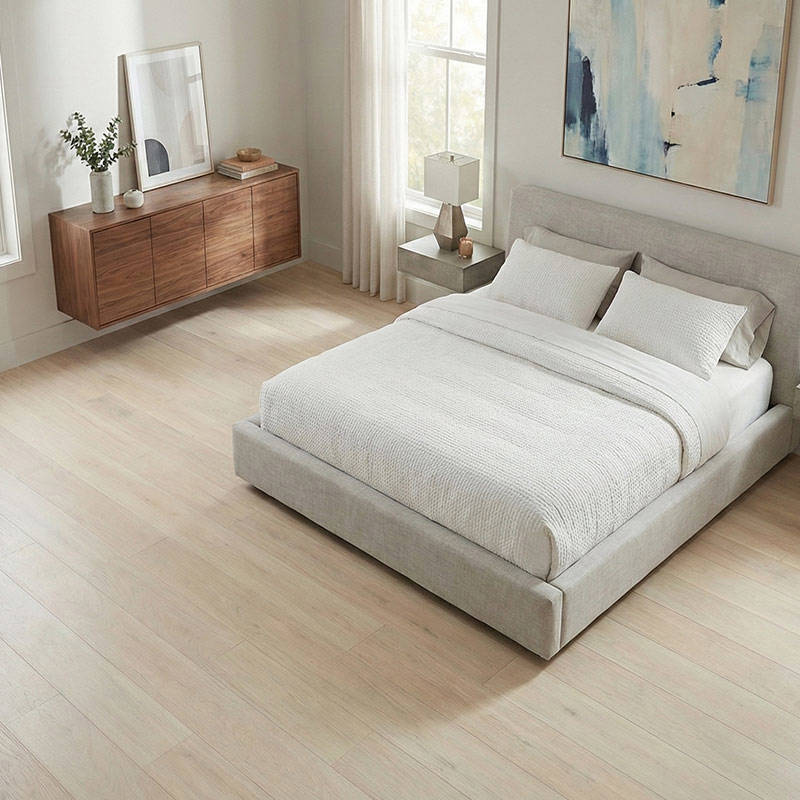 SH Cotton White Engineered Elegance Wood Flooring Bedroom