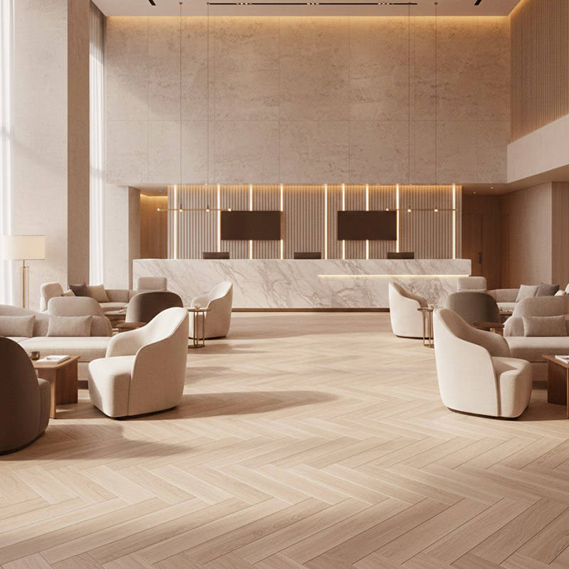 RP Boa Hybrid Herringbone Tawny 15 Engineered Wood Flooring Hotel Lobby Engineered Wood Flooring