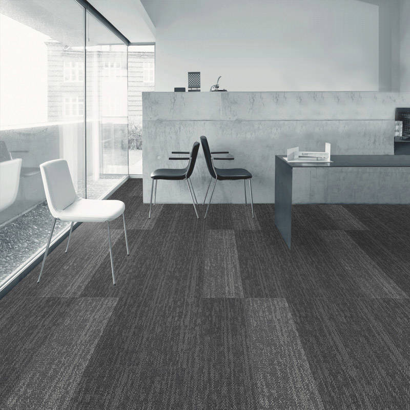 british carpet mill dark grey autumn patterned carpet tiles in office