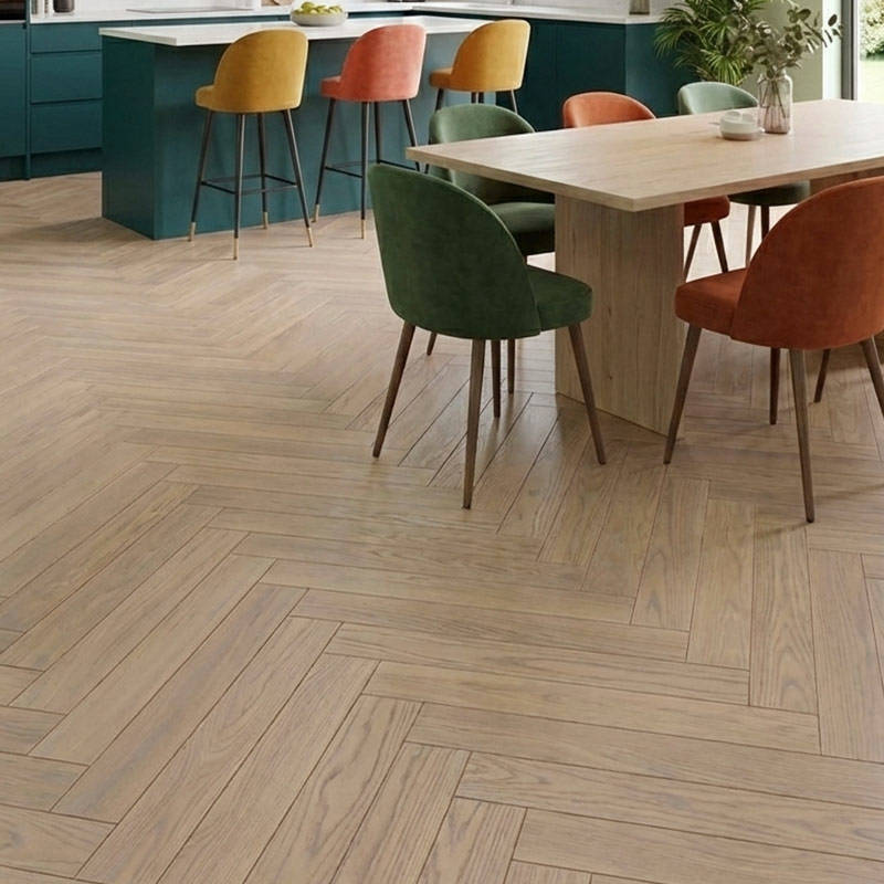 SH Biscuit 04 Engineered Eternal Herringbone Wood Flooring Kitchen