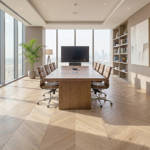 RP Chevron Tawny 15 Engineered Wood Flooring Boardroom