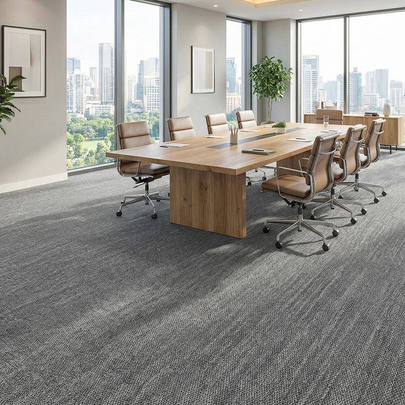 british carpet mill dark grey autumn patterned carpet in board room