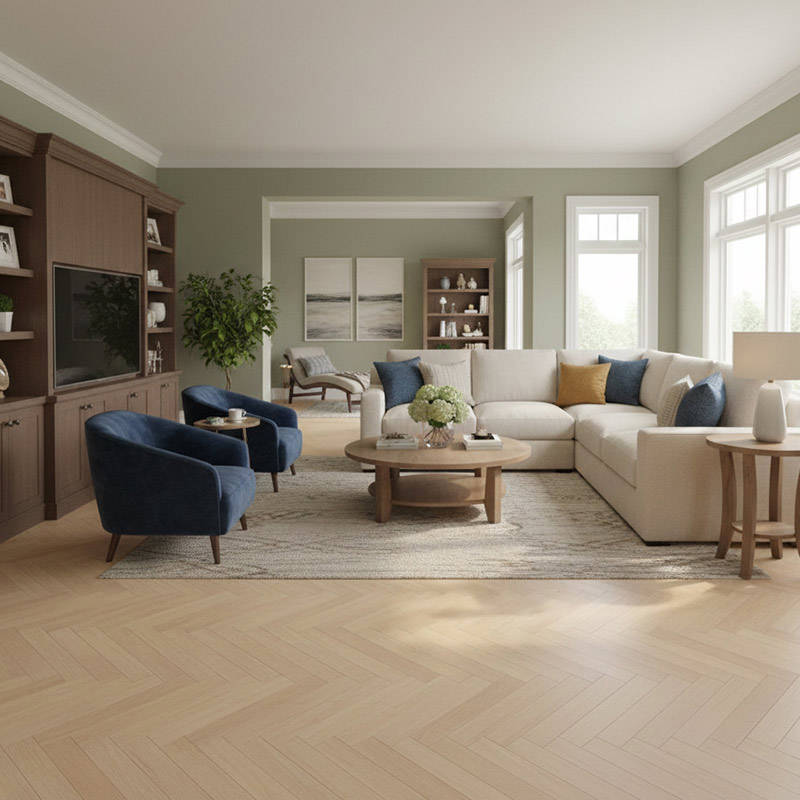 royal parquet classic frosted oak parquet herringbone floor in living room