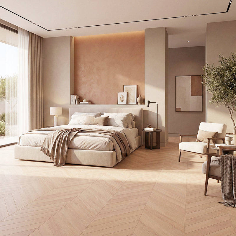 RP Chevron Heather 12 Engineered Wood Flooring Bedroom