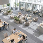 british carpet mills hurricane 2 carpet tiles in open office