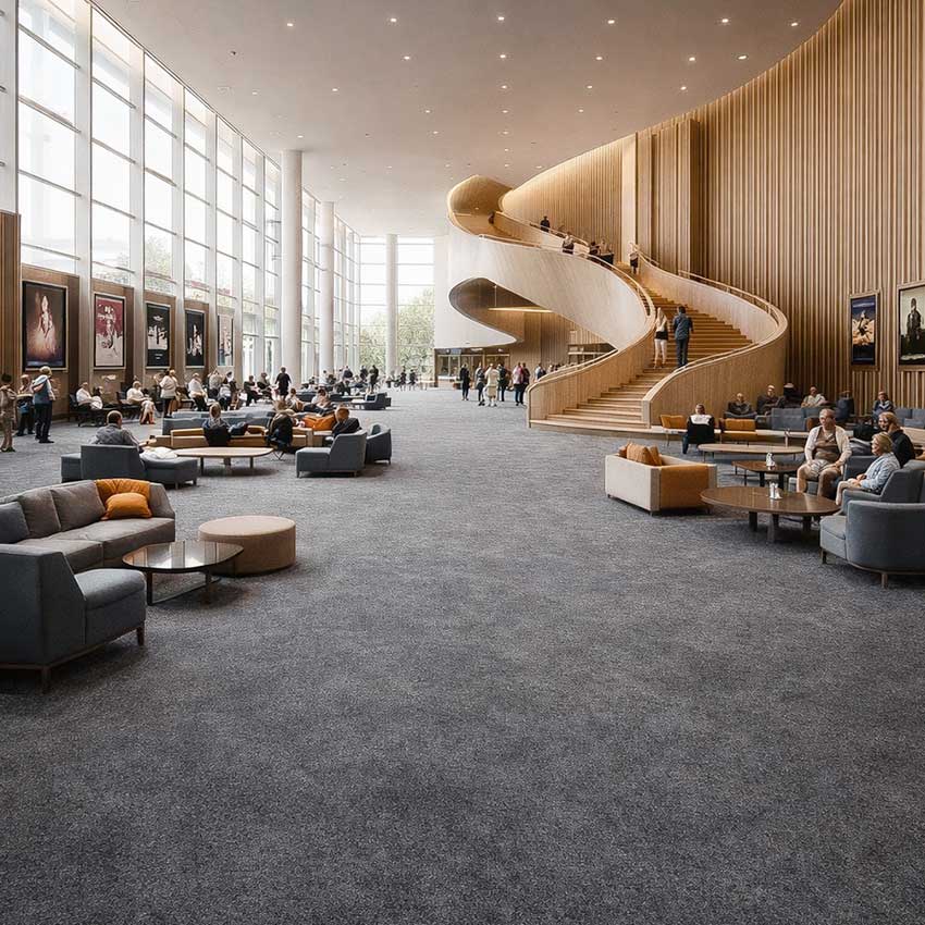 Wall To Wall Carpet Tiles Balta Lily CRP BLT LIL 09 Arts Centre Grand Interior Foyer Lounge