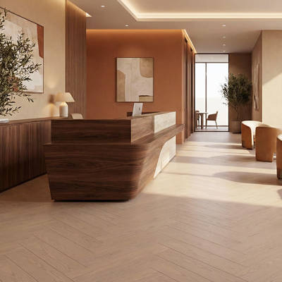 RP Herringbone Cedarstone 11 Engineered Wood Flooring Reception Area (1)