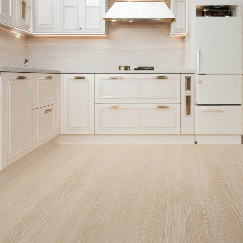 white oak gerbur wagner laminate flooring in kitchen