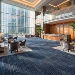 british carpet mills blue casini 558 carpet tiles in reception area