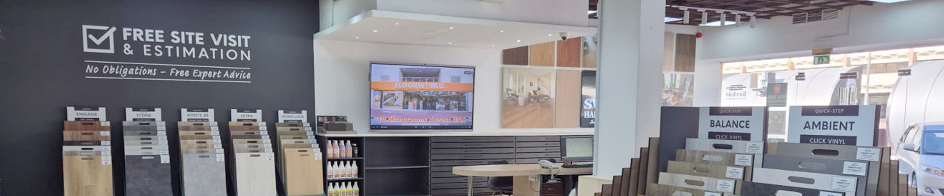 products inside floorworld oud metha showroom
