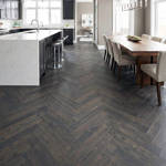 SH Charcoal 10 Engineered Wood Flooring Eternal Herringbone Kitchen Interior