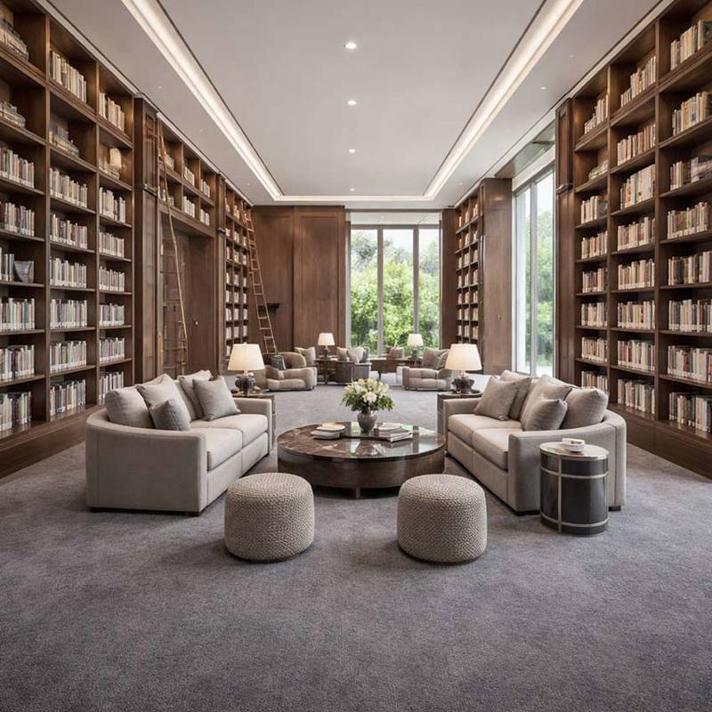 Wall To Wall Carpet Tiles Balta Lily CRP BLT LIL 09 Villa Indoor Library Hall