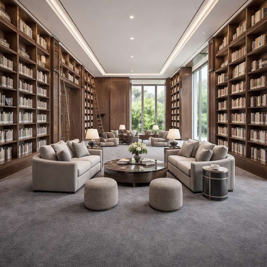 Wall To Wall Carpet Tiles Balta Lily CRP BLT LIL 09 Villa Indoor Library Hall