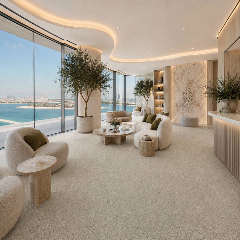 Wall To Wall Carpet BCM Wealthy Gathering CRP BLT WG 01 Luxurious Oceanview Minimalist Living Room