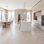 RP Herringbone Steel 22 Engineered Wood Flooring Kitchen Area