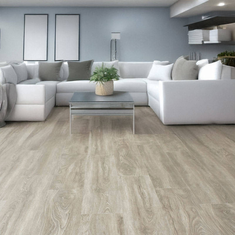 gerbur aqua click ash grey vinyl click flooring in chic modern living space
