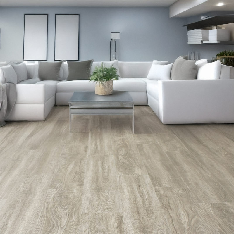 gerbur aqua click ash grey vinyl click flooring in chic modern living space