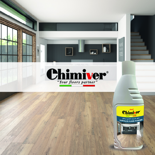 chimver logo imposed over modern open plan living space with engineered plank flooring