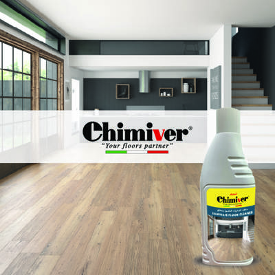 chimver logo imposed over modern open plan living space with engineered plank flooring