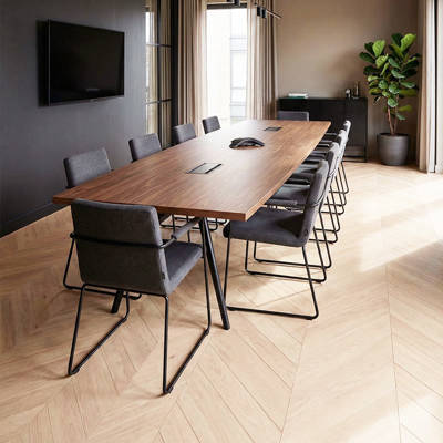 royal parquet chevron classic nordic driftwood parquet flooring in boardroom
