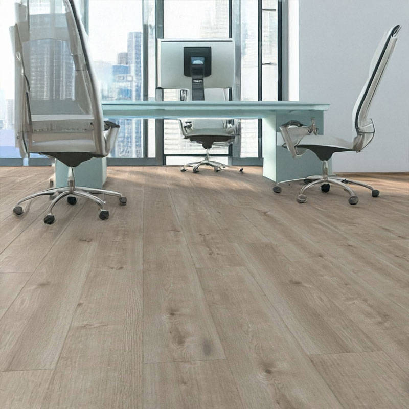 gerbur ultra mountain grey oak laminate flooring in skyscraper office