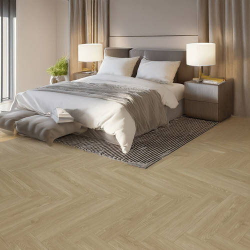 Gerbür Vinyl Click Herringbone GB SIG HRB 06 Saddlewood TV Bedroom