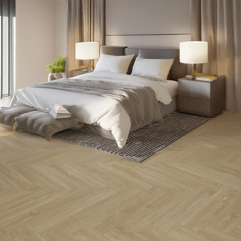 Gerbür Vinyl Click Herringbone GB SIG HRB 06 Saddlewood TV Bedroom
