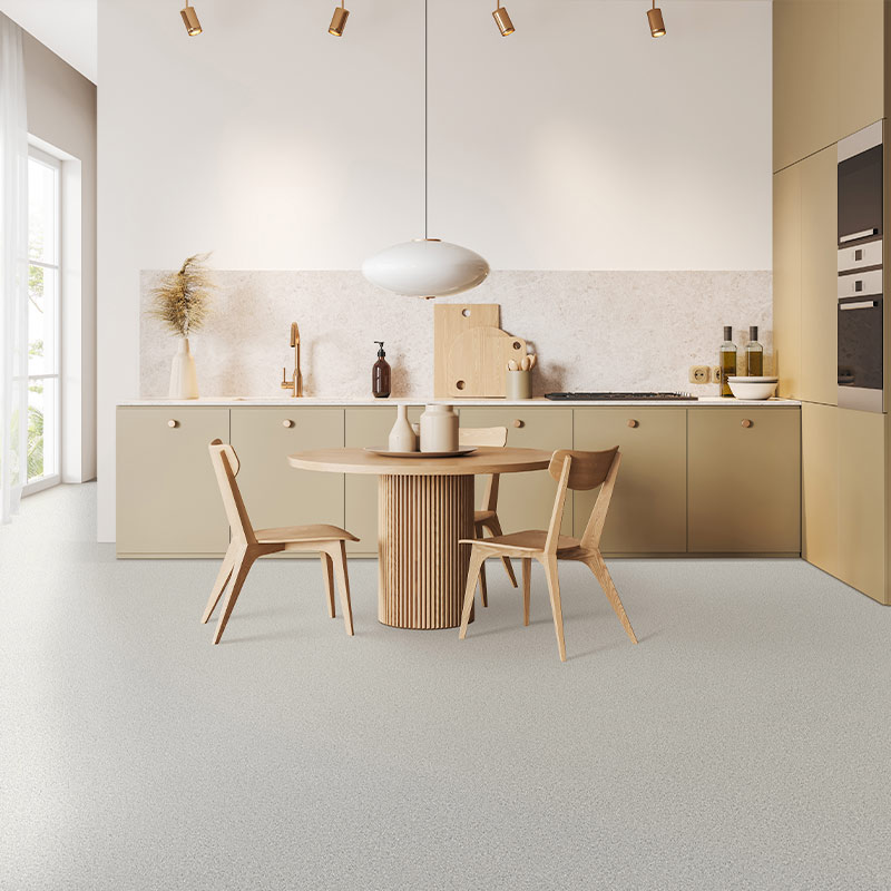 eclipse eviana m91 sheet vinyl flooring in open plan kitchen