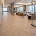 RP Chelsea Square Elegant Wave Heather 12 Parquetry Wood Flooring Office Reception