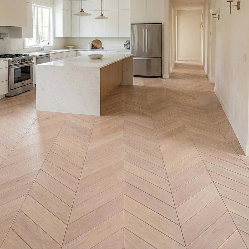 SH Corn Silk 2 Engineered Chevron Wood Flooring Kitchen