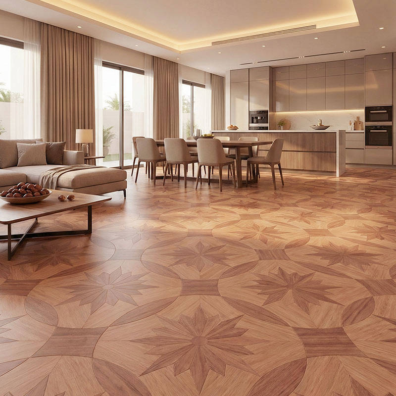 RP Chelsea Square Magnificence Cinnamon 21 Living Kitchen Parquetry Wood Flooring