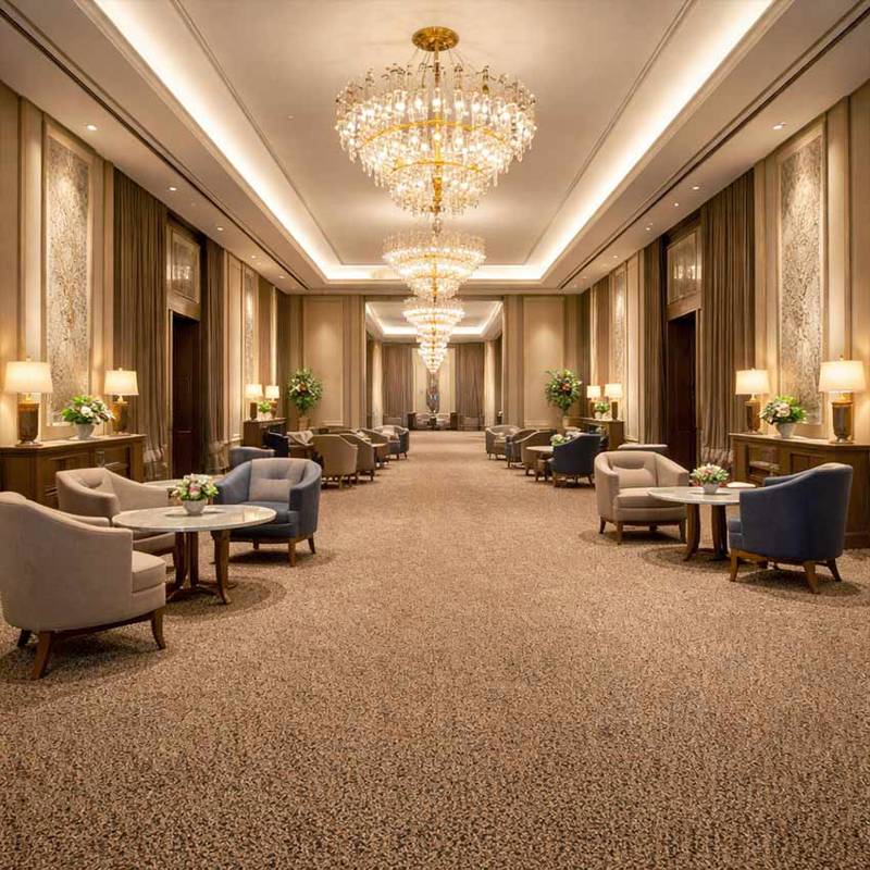 Wall To Wall Carpet For Hotel Foyer With Chandelier Glow CRP BEAUL OPT 02