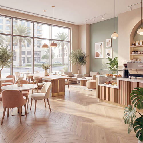 RP Chevron Cedarstone 11 Engineered Wood Flooring Coffeeshop