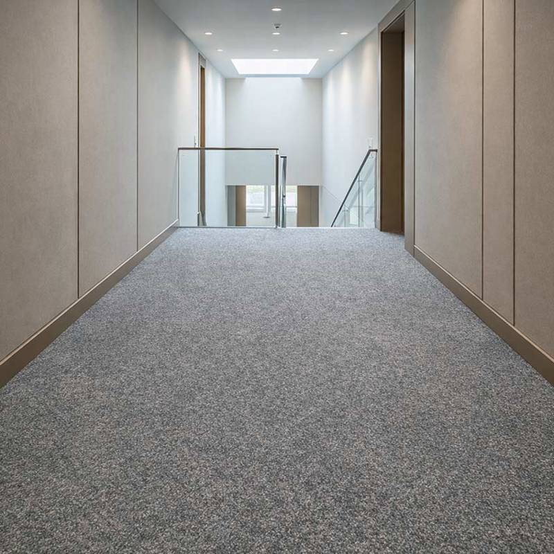 Wall To Wall Carpet For Modern Villa Corridor With Glass Staircase CRP BEAUL JAIP 05