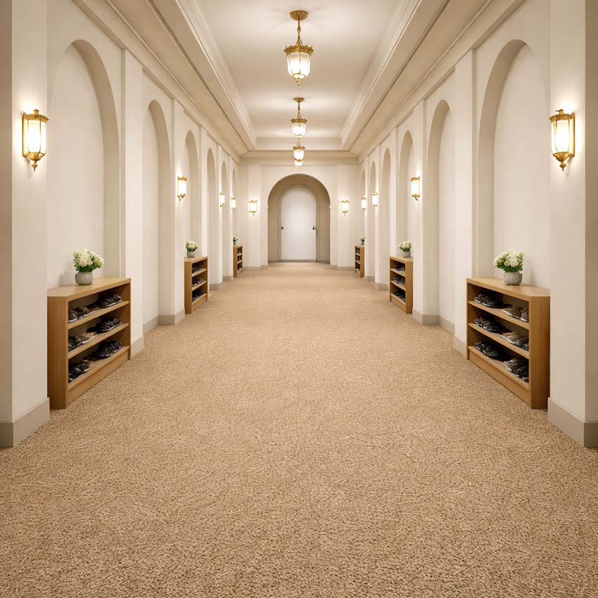 Wall To Wall Carpet For Mosque Corridor With Arched Doorway CRP BEAUL OPT 02