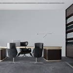 Dark Stained Concrete Office