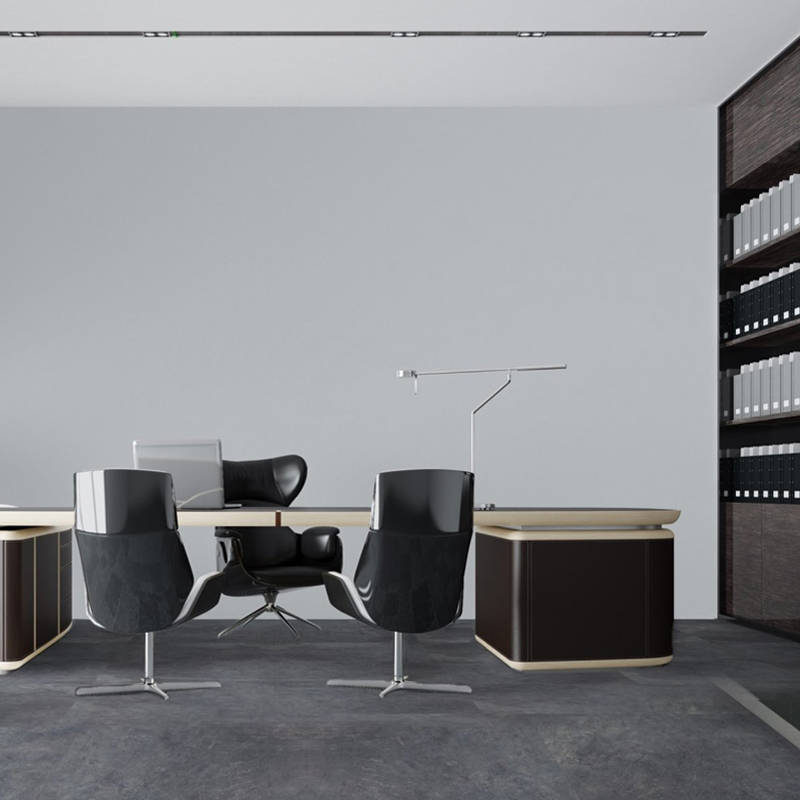 Dark Stained Concrete Office