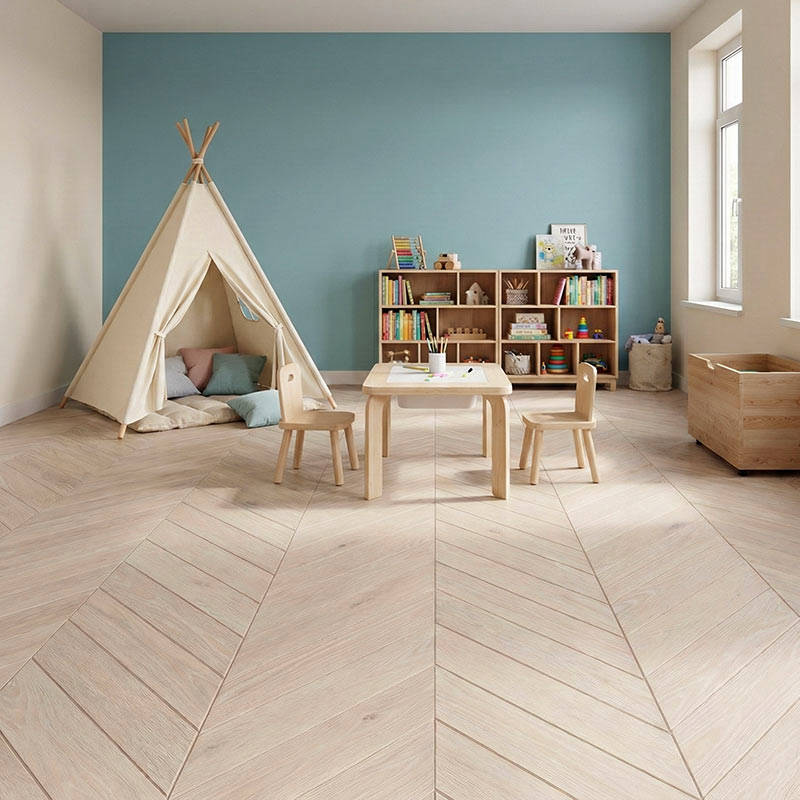 royal parquet chevron classic nordic driftwood parquet flooring in kids play room