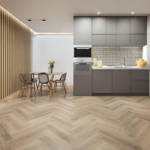 Desert Grey Oak Vinyl Click Herringbone Kitchen
