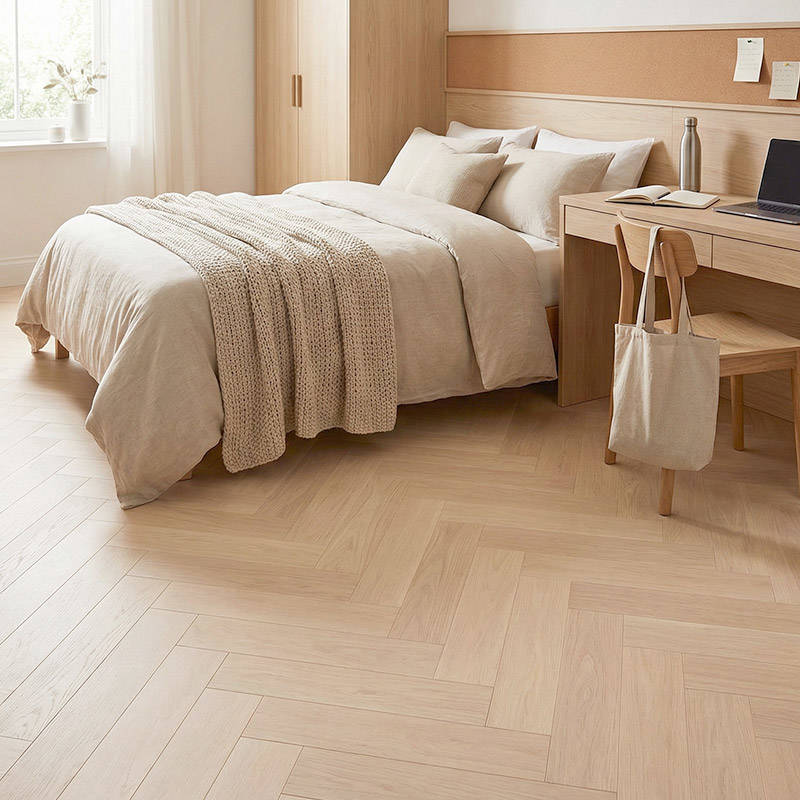 RP Boa Hybrid Herringbone Dawn 09 Bedroom Engineered Wood Flooring