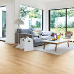 gerbur ultra natural blond oak laminate flooring in lounge area