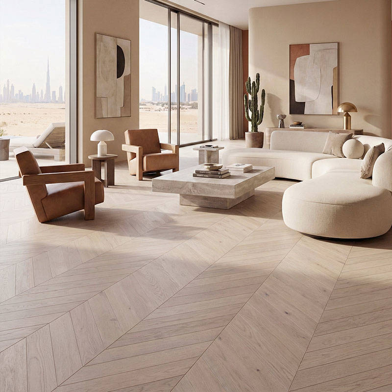 RP Chevron Dove 14 Engineered Wood Flooring Waitingarea