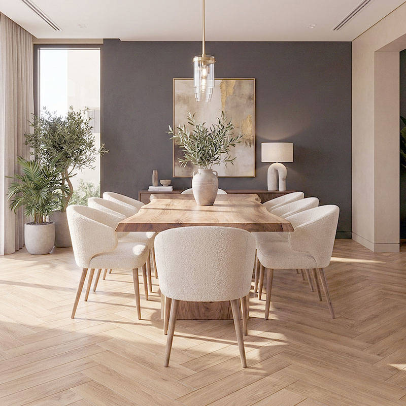 RP Herringbone Tawny 15 Engineered Wood Flooring Dinning
